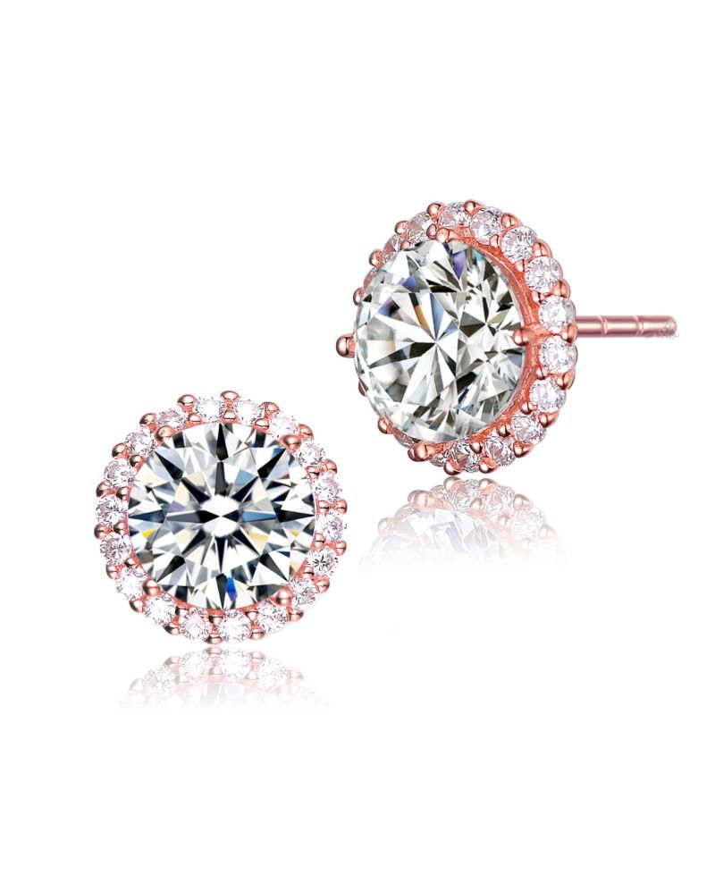 Sterling with Colored Cubic Zirconia Stud Earrings