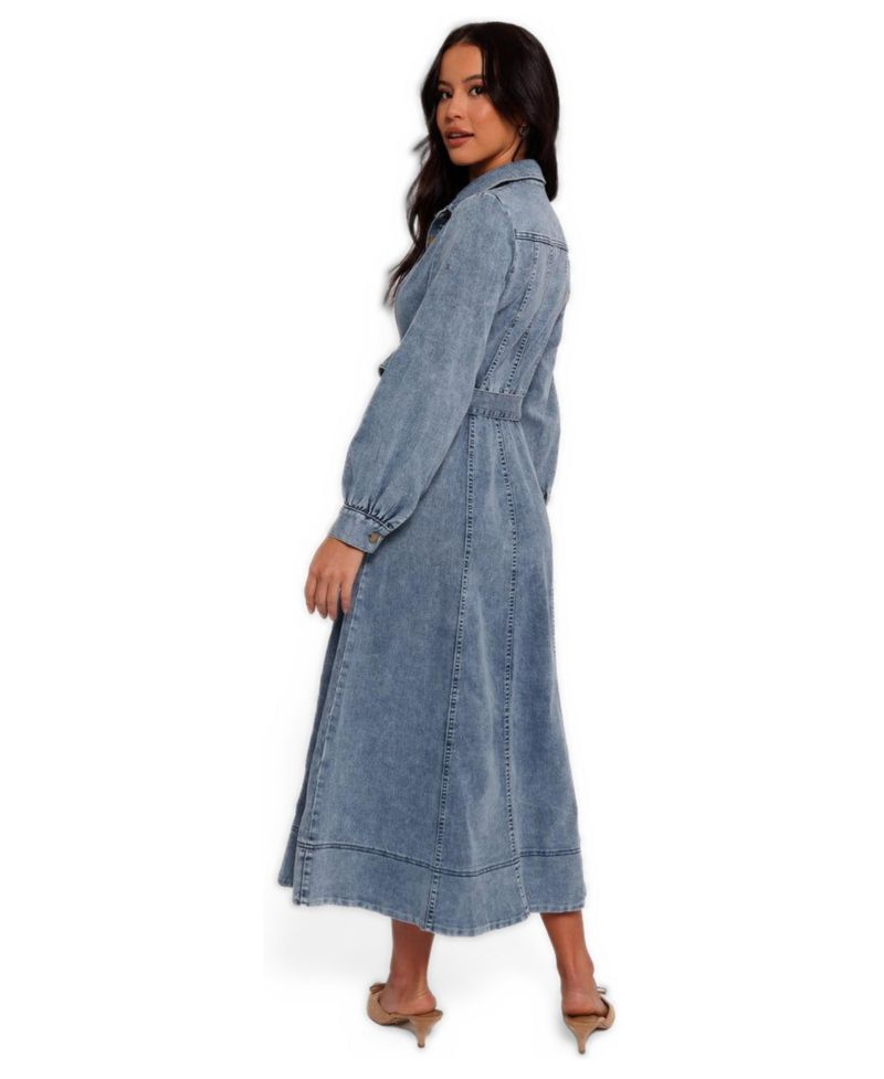 Emberly Long Sleeve Maxi Dress Women's Denim XS