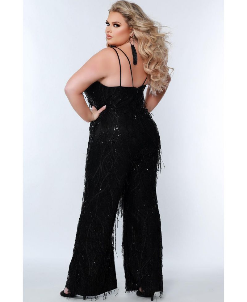 Women's Sequin Jumpsuit with Fringe