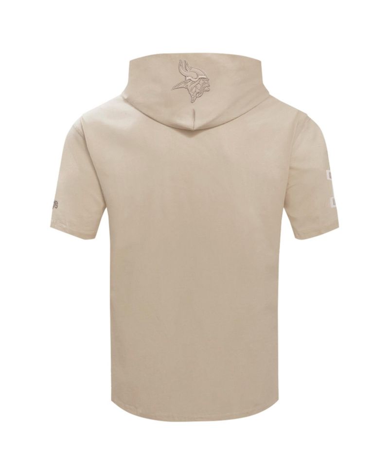 Men's Tan Minnesota Vikings Neutrals Capsule Short Sleeve Pullover Hoodie