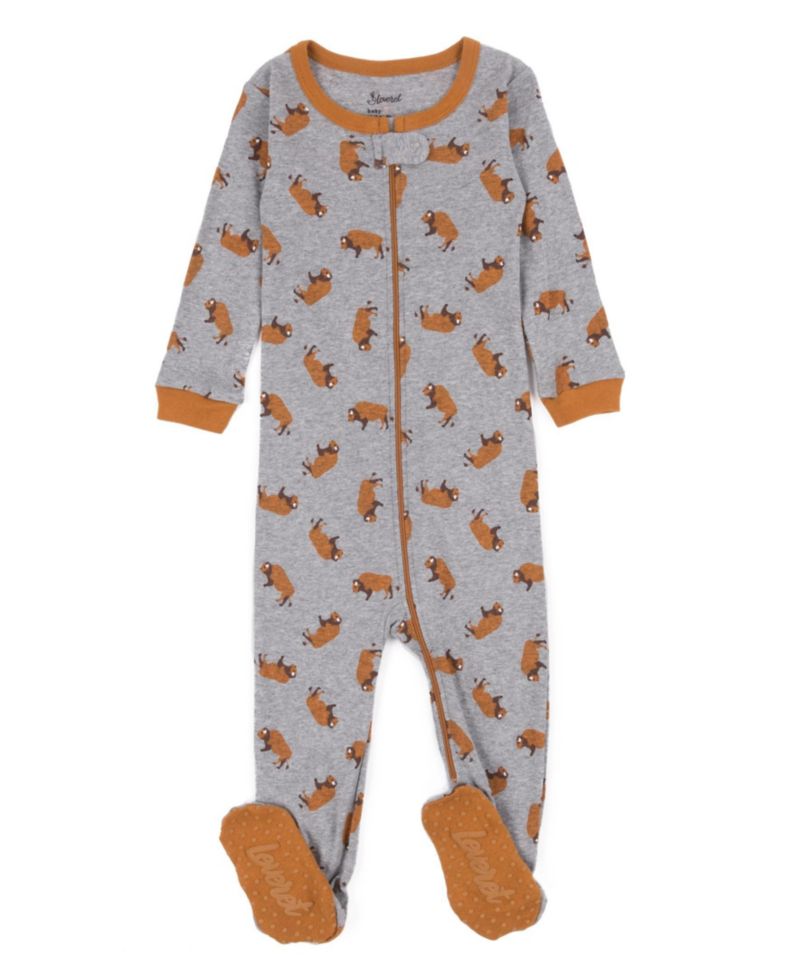 Baby Boys 0M -24M One-Piece Printed Cotton Long Sleeve Footed Pajamas