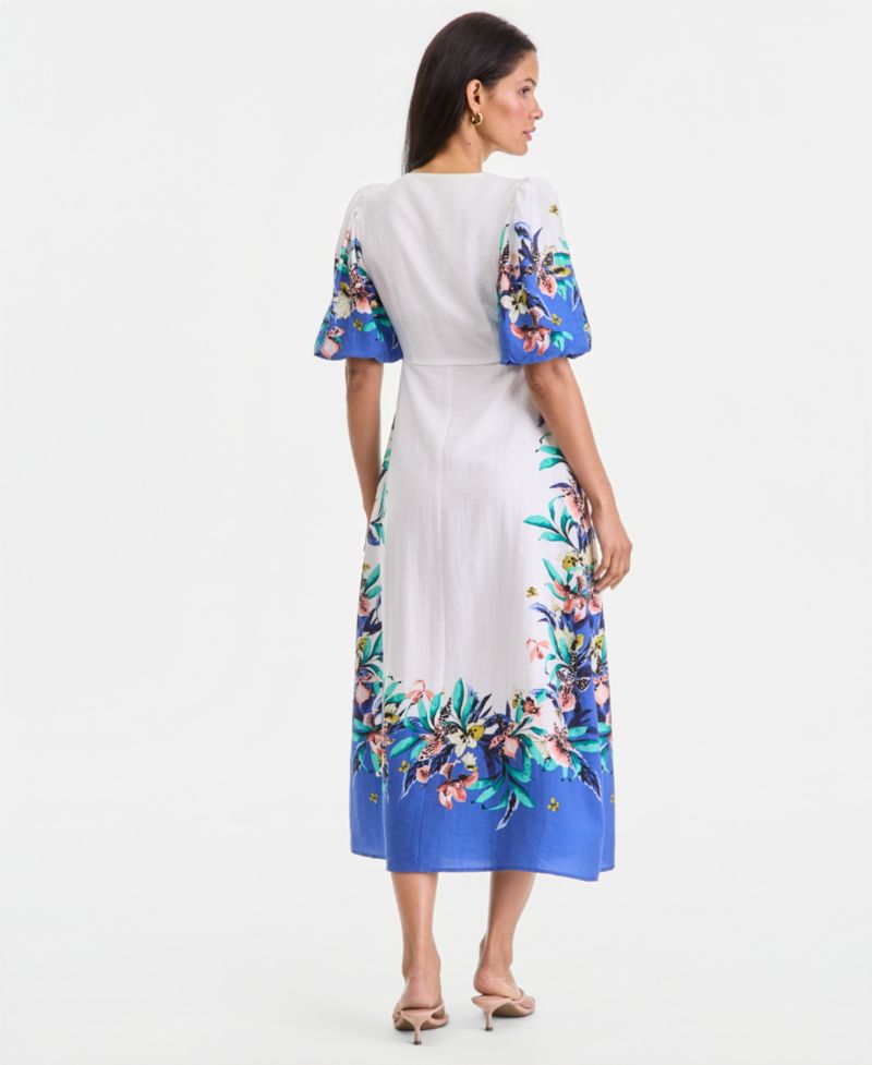 Women's Short Sleeve Printed Maxi Dress