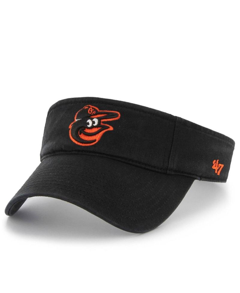 Men's Black Baltimore Orioles Clean Up Adjustable Visor Hat
