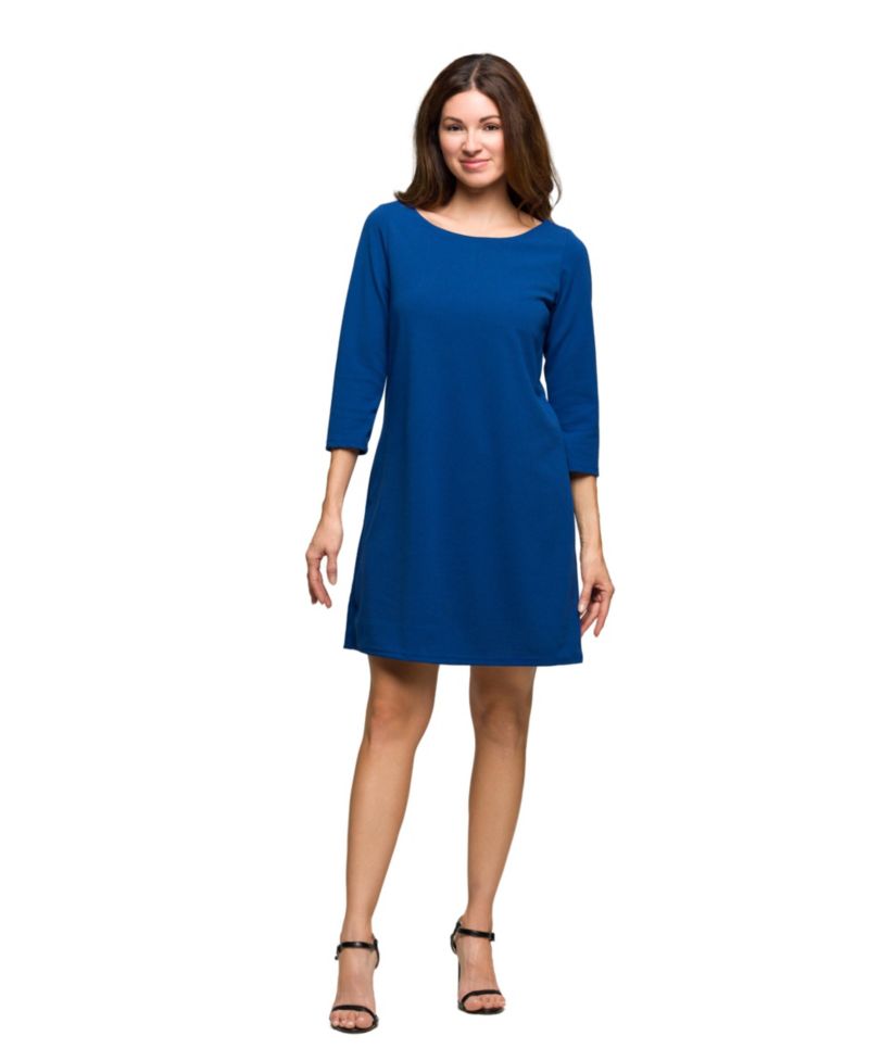 Women's Three Quarter Sleeve A Line Knee Length Dress