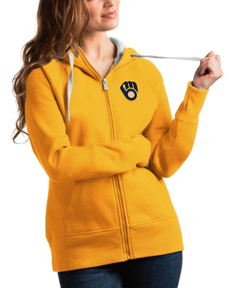 Women's Gold Milwaukee Brewers Victory Full-Zip Hoodie