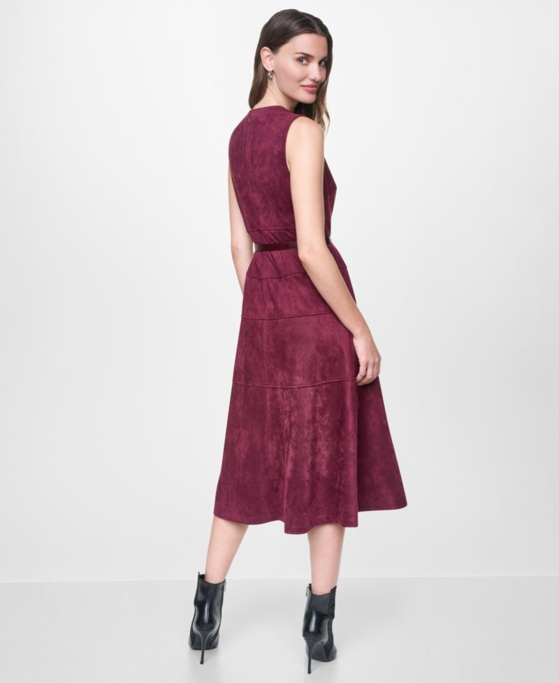 Women's A-Line V-Neck Sleeveless Midi Dress