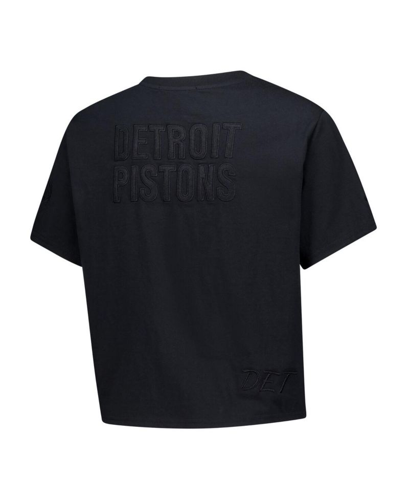 Women's Black Detroit Pistons Phantom Cropped T-Shirt