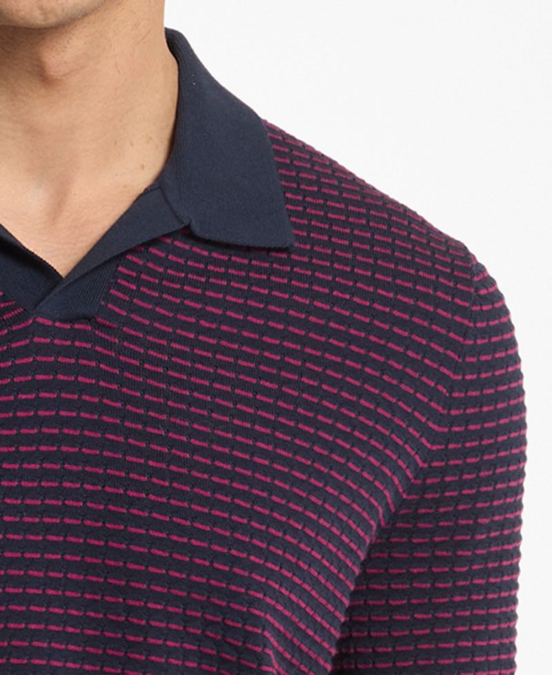 Men's Johnny Collar Short-Sleeve Cotton Polo Shirt