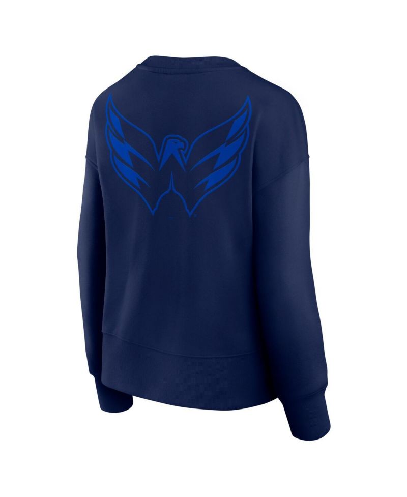 Women's Navy Washington Capitals Elements Flow Pullover Sweatshirt