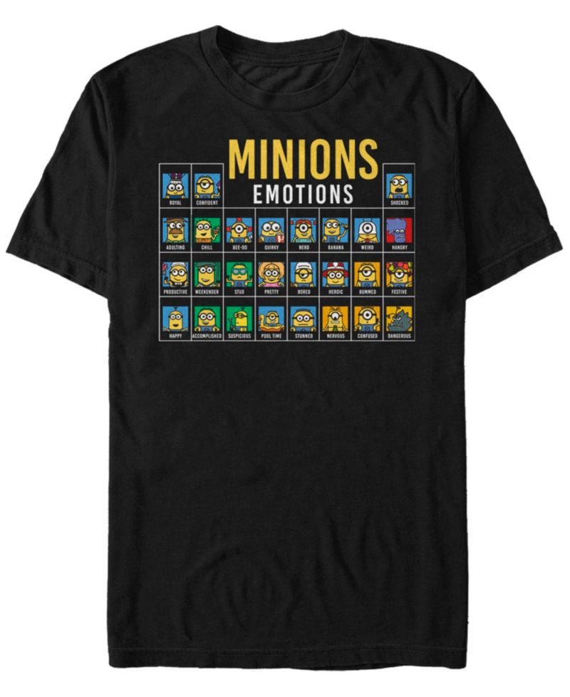 Men's Minions Periodic Table of Emotions Short Sleeve T- shirt