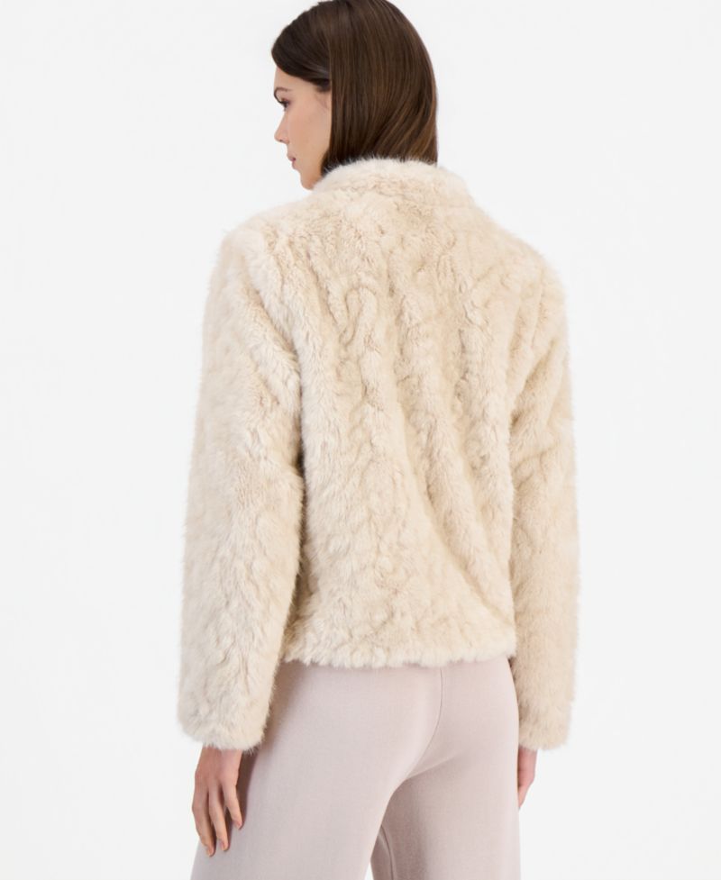 Women's Cropped Teddy Faux Fur Jacket