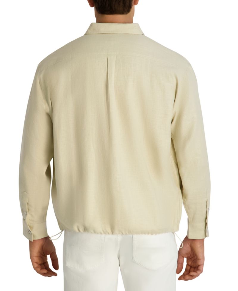 Men's Relaxed-Fit Linen-Blend Shirt Jacket