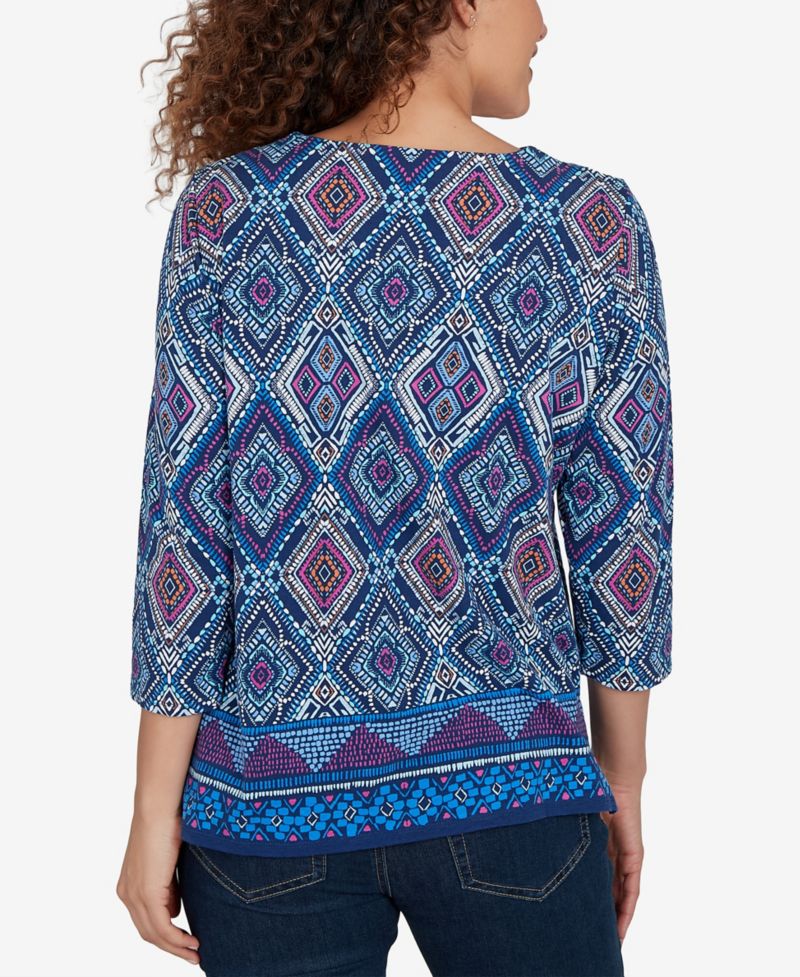 Petite Kaleidoscope Print Knit Top