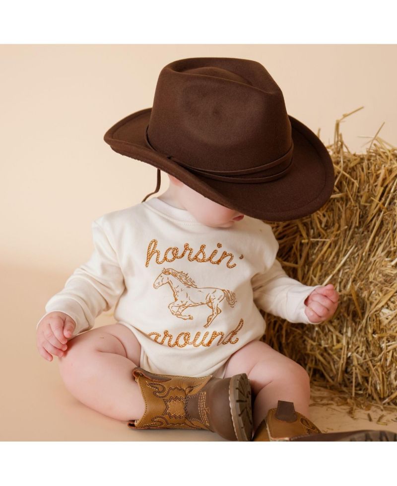 Baby Boys (0M-18M) Horsin Around Western Long Sleeve Romper