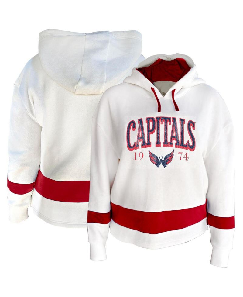 Women's White Washington Capitals Plus Size Hoodie