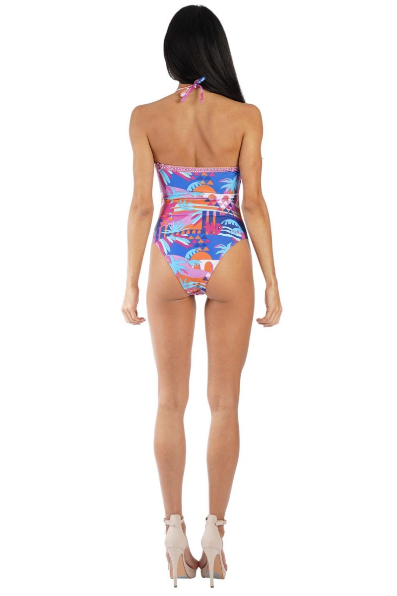 Women's Cut-Out Tropical One-Piece Swimsuit - Luxury Resort Swimwear
