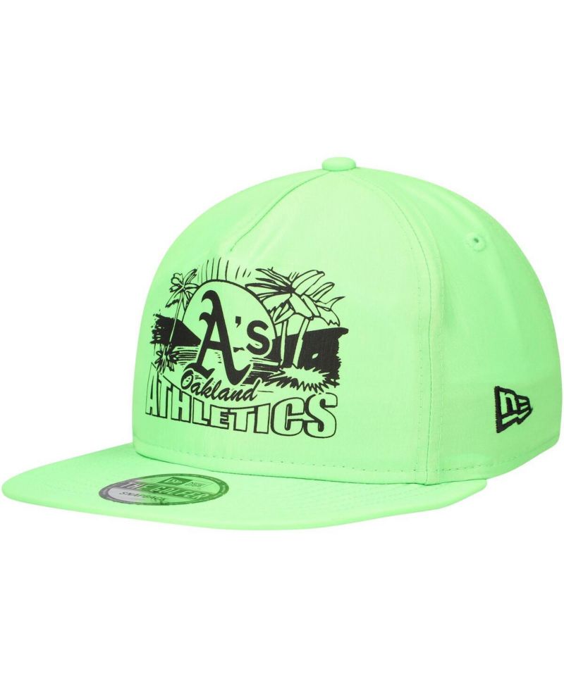 Men's Green Oakland Athletics Neon Golfer Snapback Hat