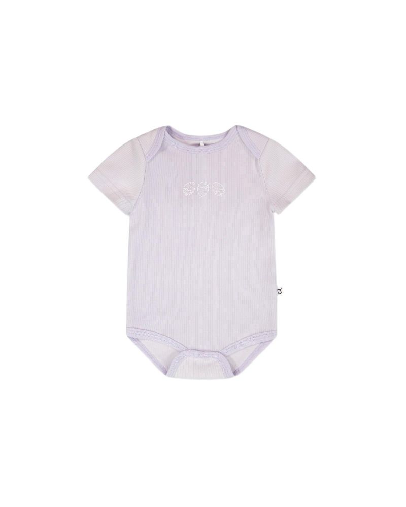Baby Girls Evolutive Cotton Rib Jersey Onesie Lilac