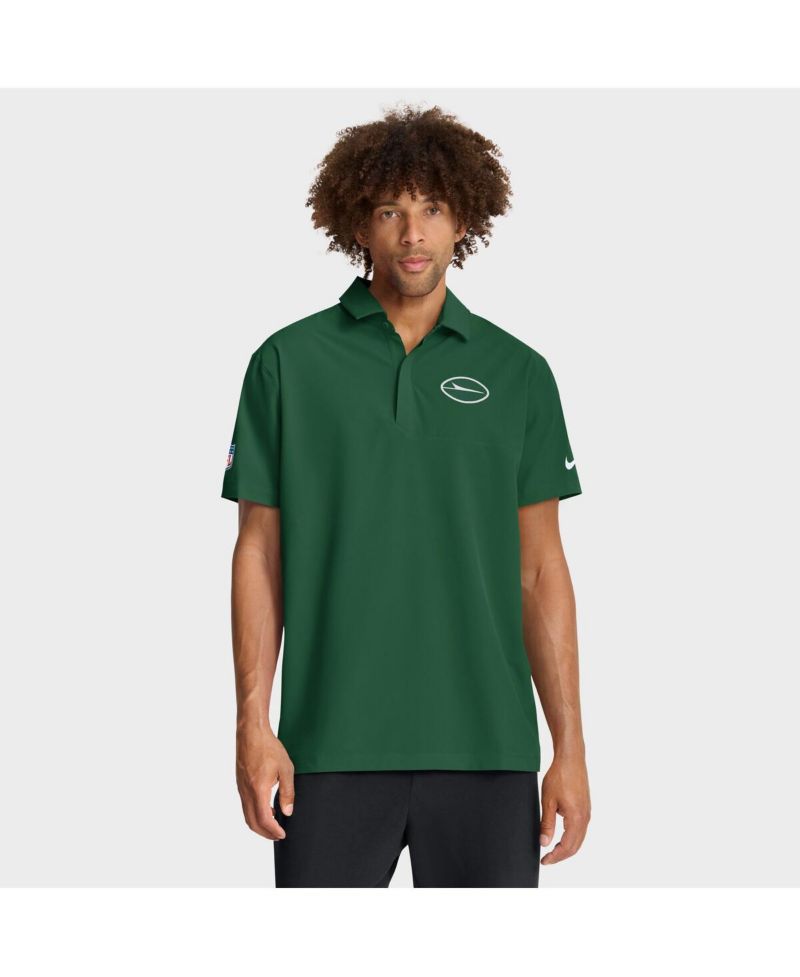 Men's Green New York Jets Sideline City Pride Woven Performance Polo Shirt