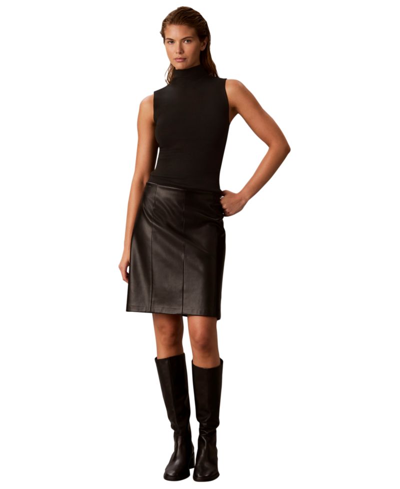 Women's Cutaway Mock Neck Knit Tank