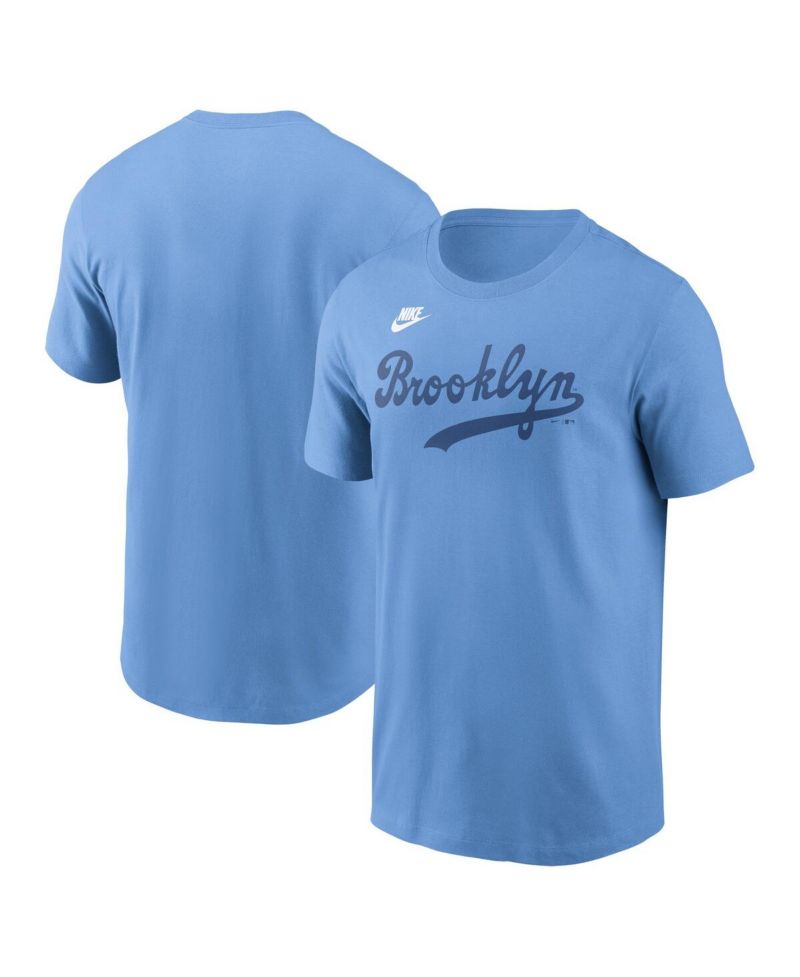 Men's Light Blue Brooklyn Dodgers Cooperstown Wordmark T-Shirt
