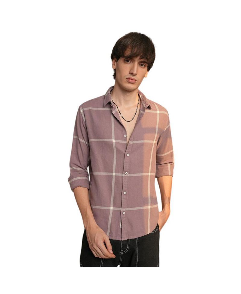 Men's Nude Pink Maxi-Graph Check Shirt