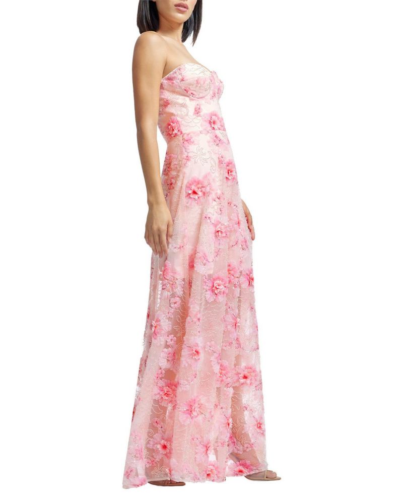 Women's Connor Strapless Sweetheart 3D-Floral Gown