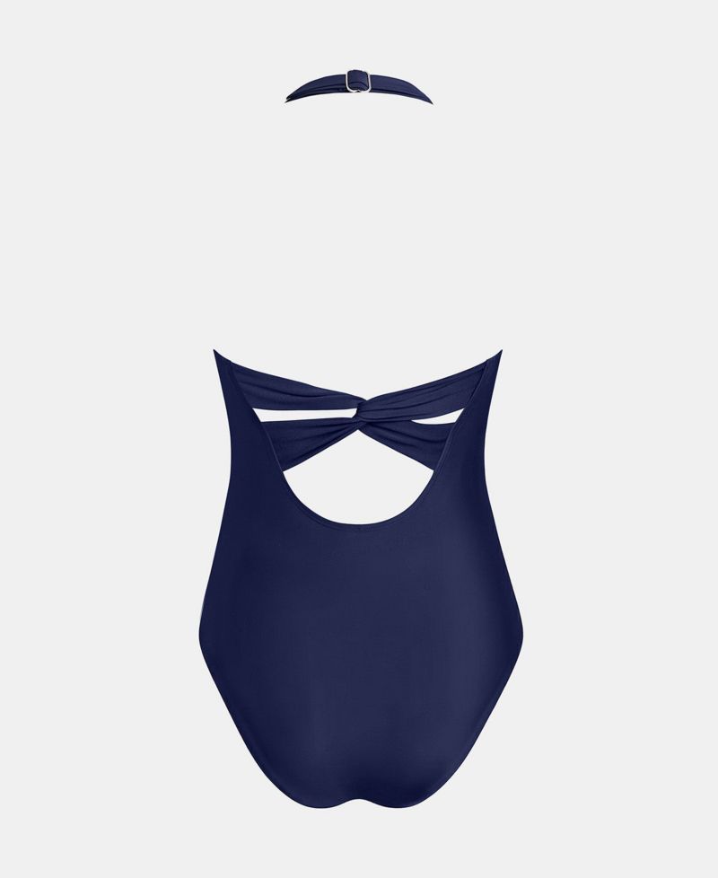 Women's V-Neck Wide Strap Classic Coverage One-Piece Swimsuit