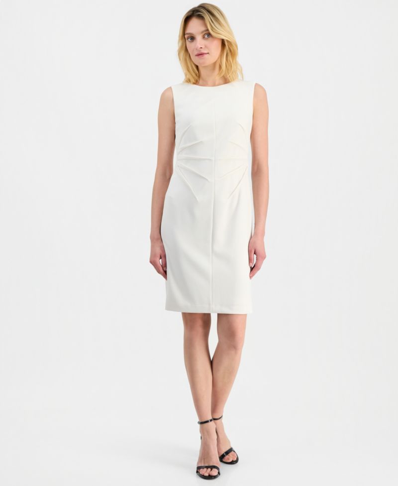 Women's Round-Neck Scuba Crepe Sheath Dress