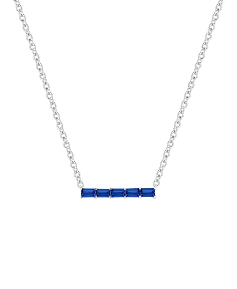 Lab-Grown Sapphire (5/8 ct. t.w.) Necklace in Sterling Silver (also in Multi-Stone)