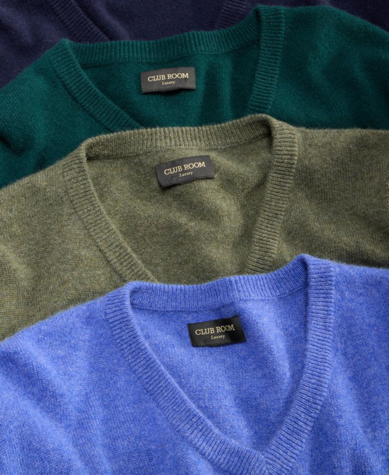 Men's 100% Cashmere V-Neck Sweater