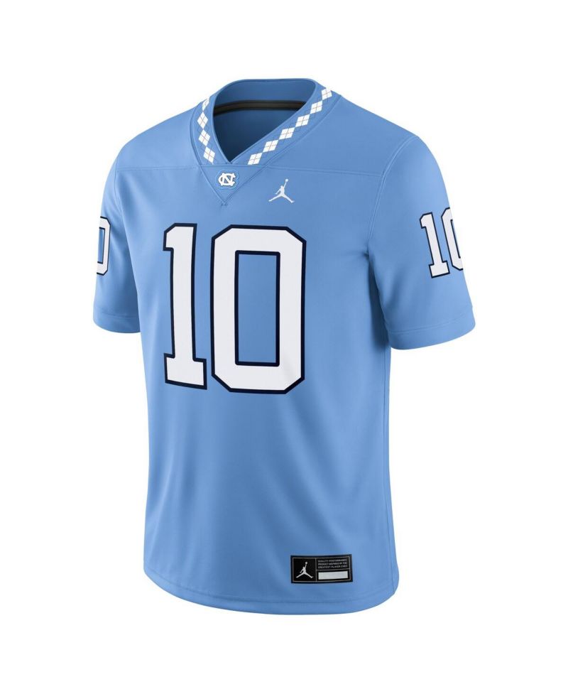 Men's Jordan Drake Maye Light Blue North Carolina Tar Heels Home Game Jersey