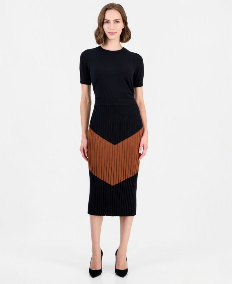 Women's Pull-On High-Waisted Midi Skirt