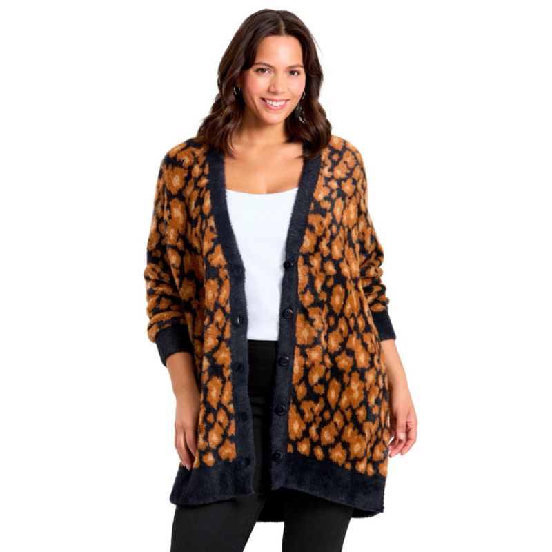 Women's Plus Size Button Front Cozy Cardigan