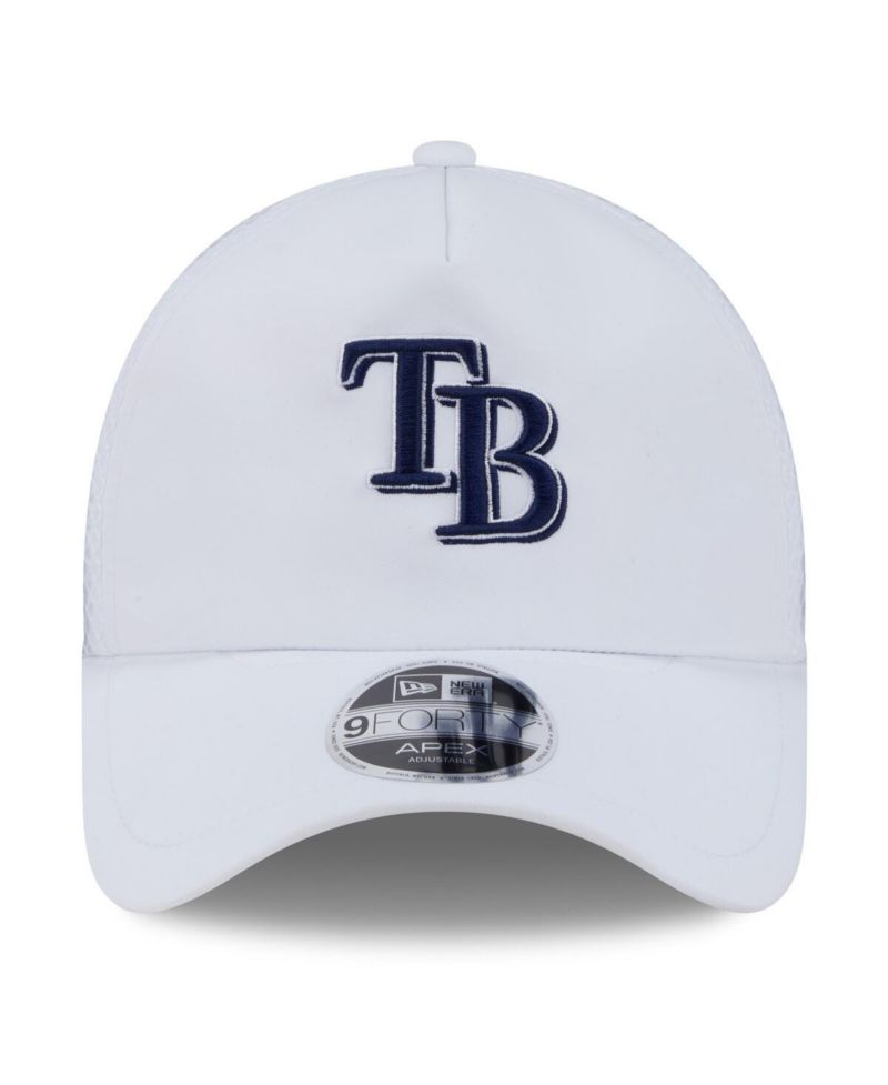 Men's White Tampa Bay Rays 2026 Batting Practice Apex 9FORTY Adjustable Trucker Hat