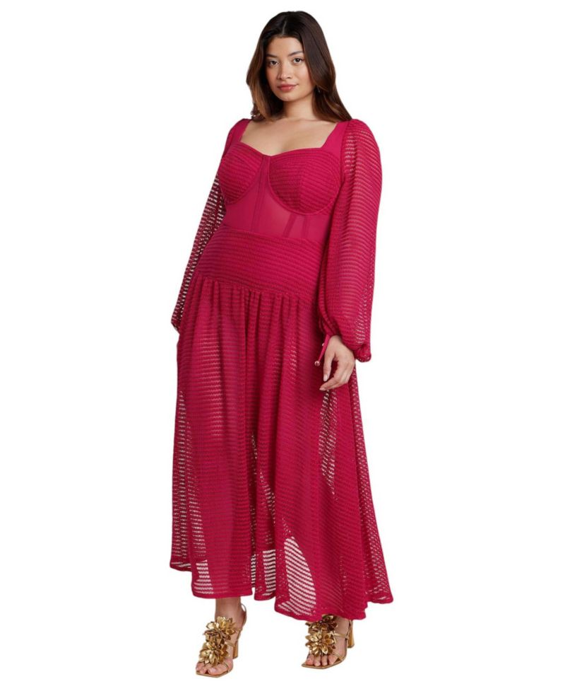 Women's Plus Size PatBO x ELOQUII Corset Waist Maxi Dress