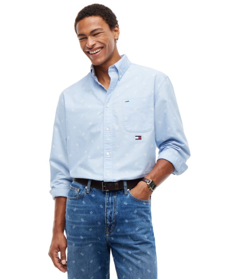 American Icons Oxford Critter Long-Sleeve Button-Down Loose-Fit Shirt