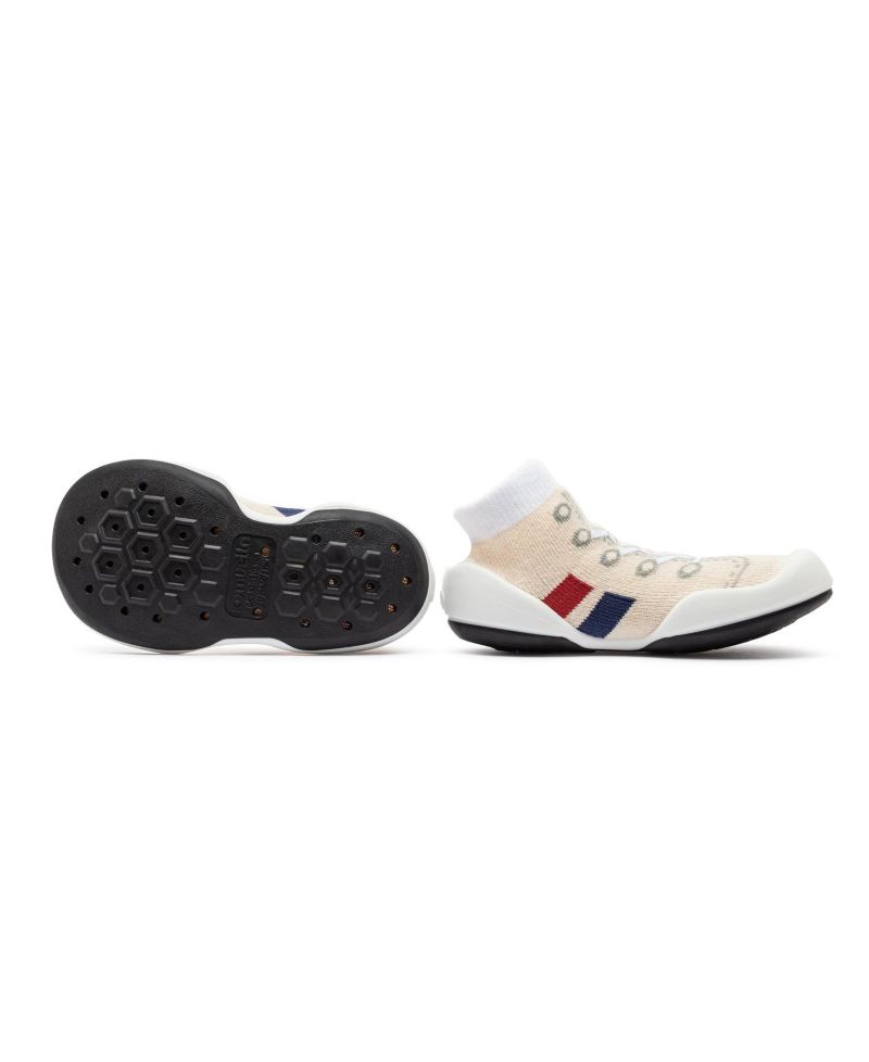 Infant Girl Boy First Walk Sock Shoes Runner - Light Beige