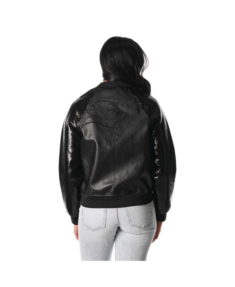 Women's Black Tampa Bay Buccaneers Sequin Full-Zip Jacket