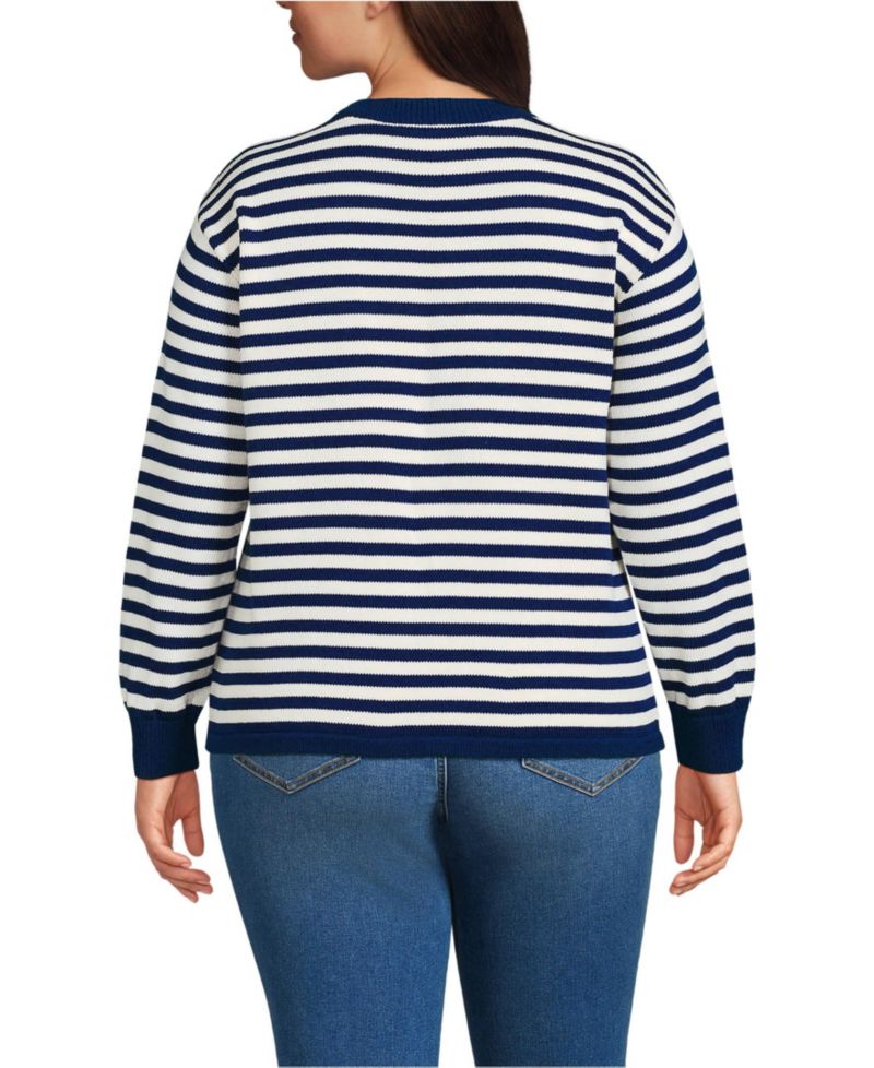 Plus Size Drifter Jacquard Crew Neck Sweater