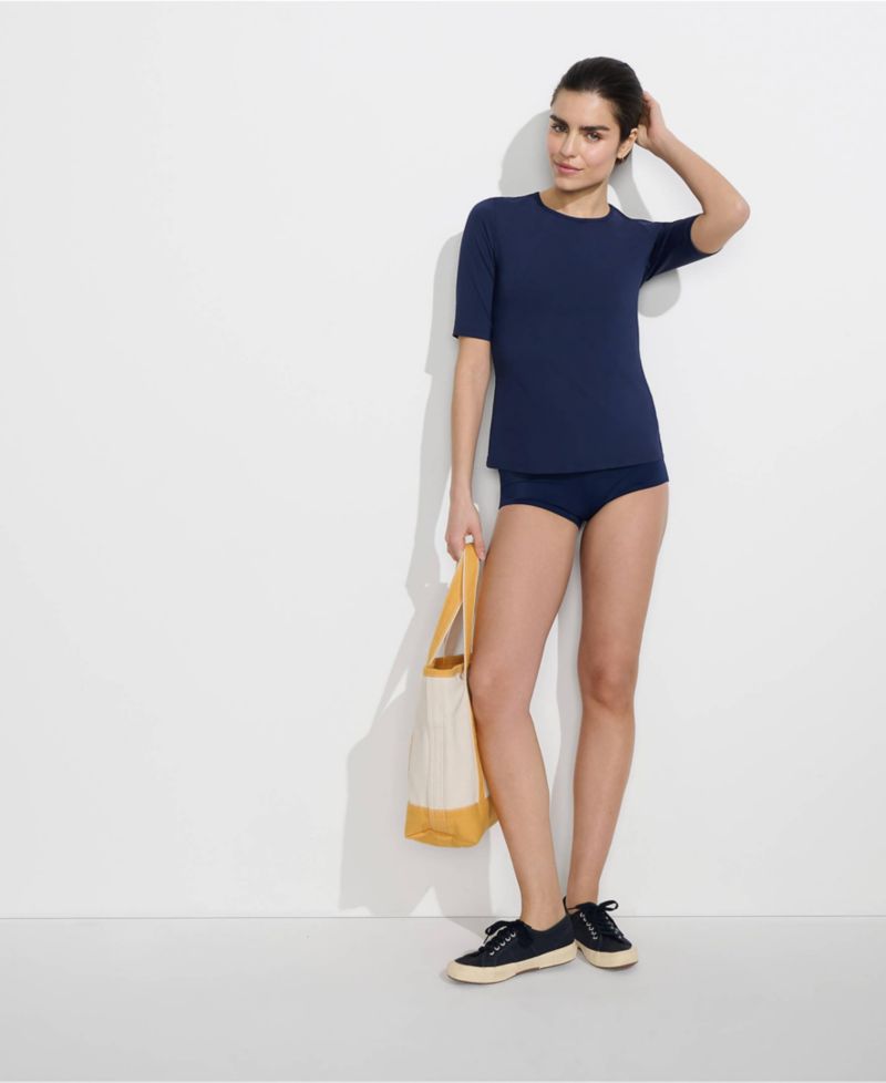 Women's SunShade UPF 50 Elbow Sleeve Rash Guard Swim Tee
