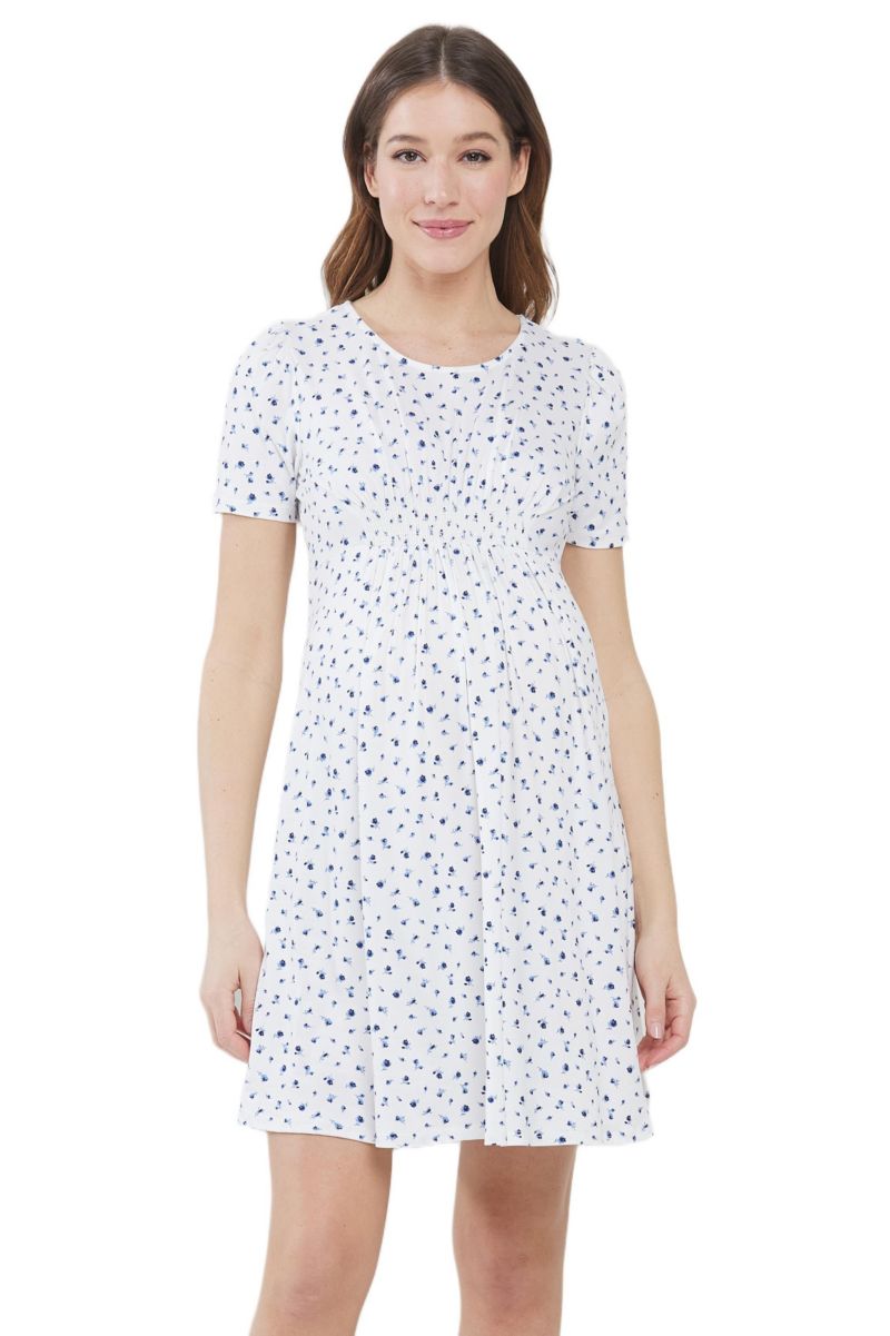 Women's Floral Empire Waist Short Sleeve Dress