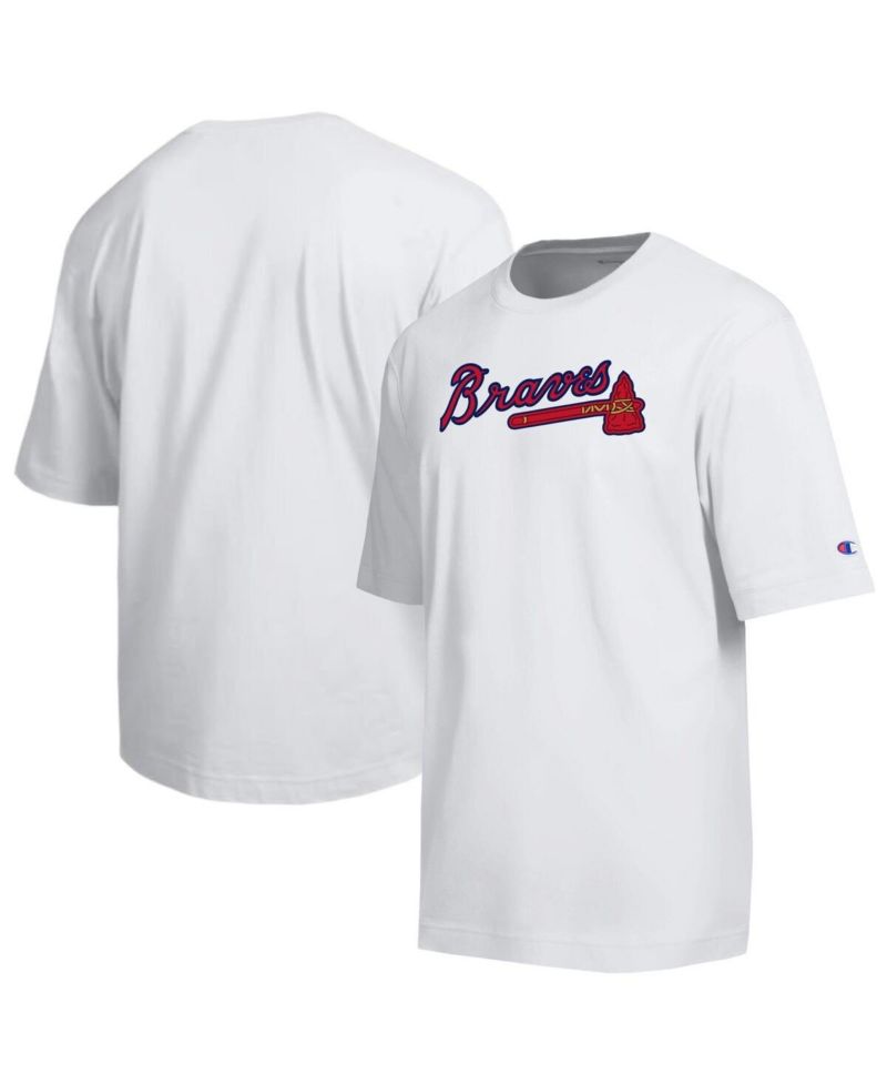 Men's White Atlanta Braves All Star Arched Chenille Wordmark T-Shirt