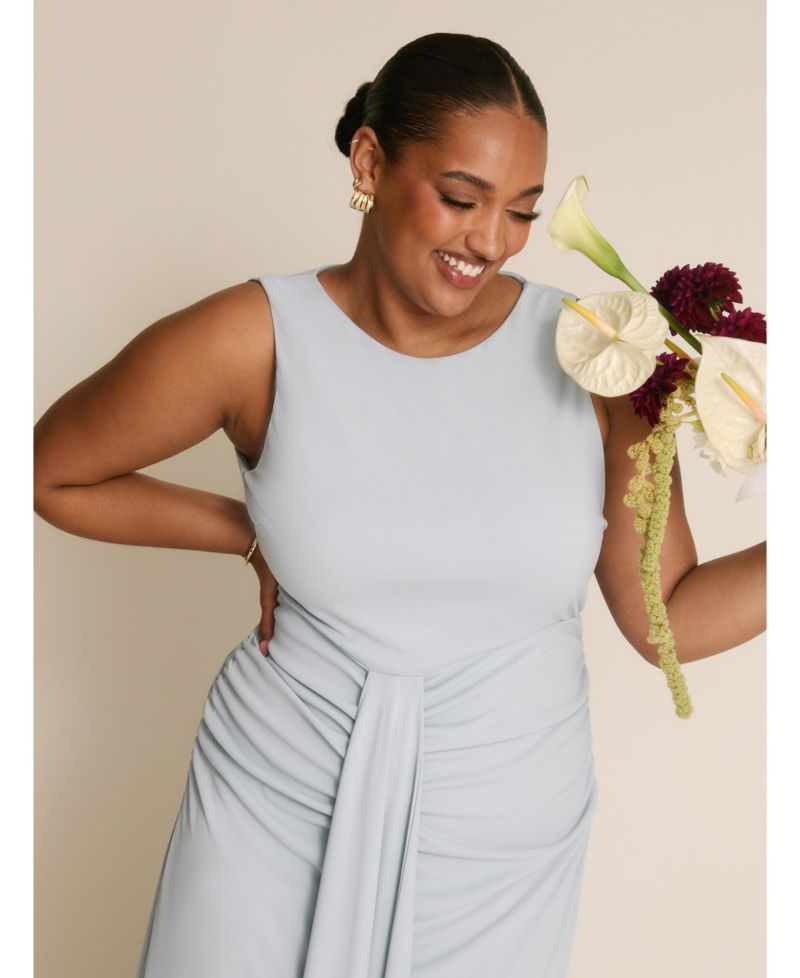 Women's Drape Gathered Sleeveless Stretch