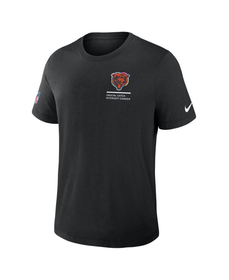 Men's Black Chicago Bears Tall 2025 NFL Crucial Catch Tri-Blend Dri-FIT T-Shirt