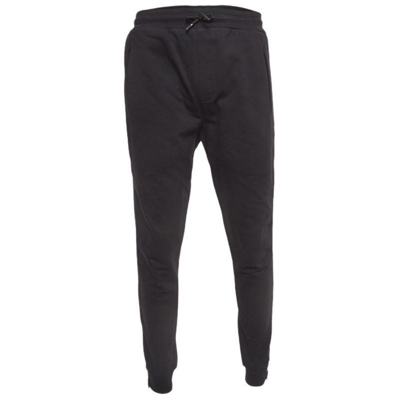 Women's Black Heavy Knit Zipper Detail Joggers
