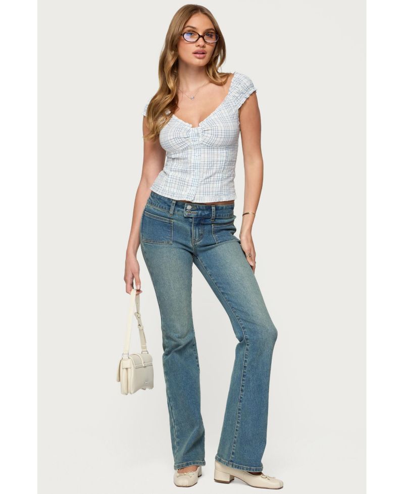 Women's Dolsy Plaid Button Up Top
