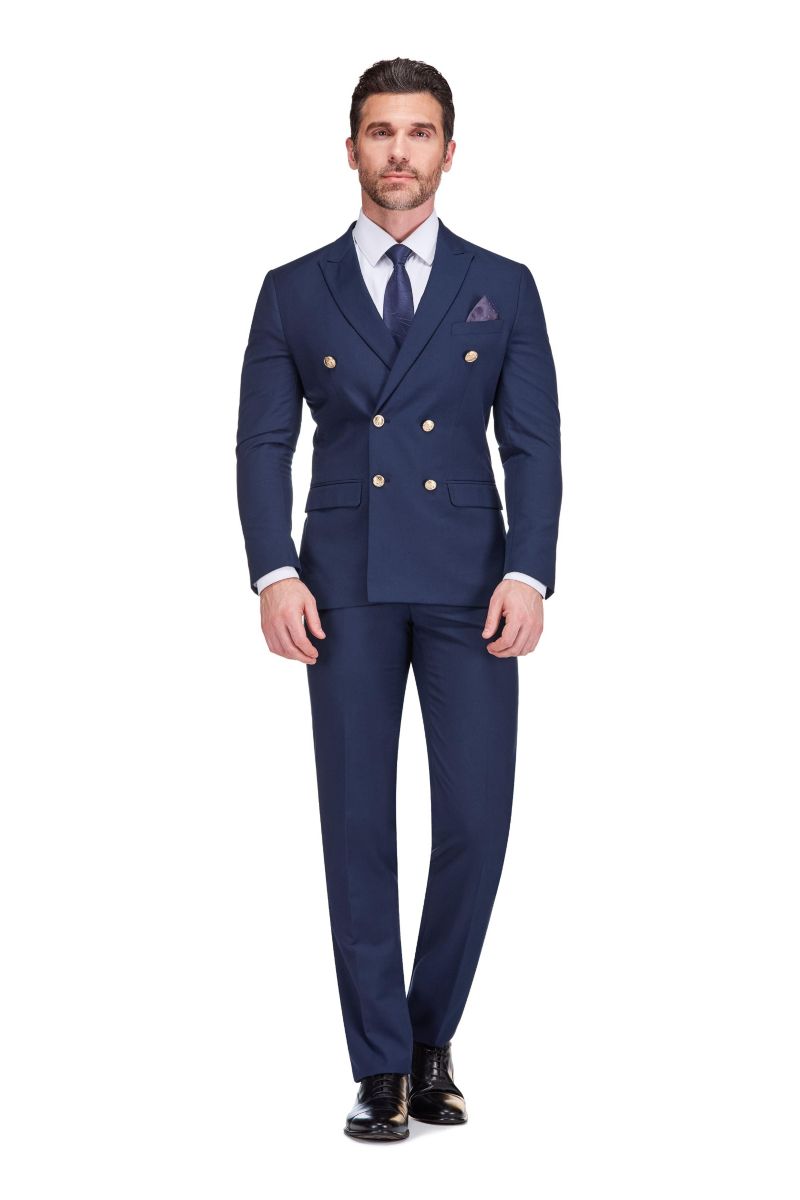 Men's Slim Fit 2-Piece Double Breasted Suit