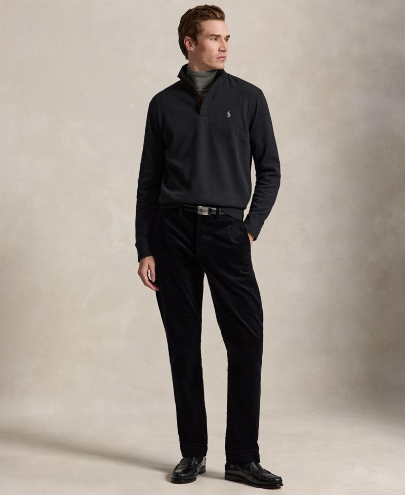 Men's Luxury Jersey Quarter-Zip Pullover Sweater