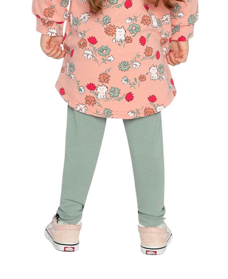 Little and Big Girl(6-8) Cotton Leggings Sage